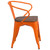 Flash Furniture CH-31270-OR-WD-GG 21.5" W x 19" D x 27.75" H Orange Bistro Stacking Armchair