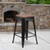 Flash Furniture CH-31320-24-BK-WD-GG Black Galvanized Steel Counter Height Backless Bar Stool