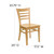 Flash Furniture XU-DGW0005LAD-NAT-GG Wood Ladder Back .62" Thick Natural Finish Beechwood Seat Hercules Series Restaurant Chair
