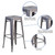 Flash Furniture XU-DG-TP0004-30-GG Silver with Clear Coat Metal Drain Hole in Seat Backless Bar Stool