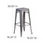 Flash Furniture XU-DG-TP0004-30-GG Silver with Clear Coat Metal Drain Hole in Seat Backless Bar Stool