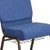 Flash Furniture FD-CH0221-4-GV-BLUE-BAS-GG Blue 21.25" Width Steel Book Rack with Communion Cup Holder Gold Vein Frame Hercules Series Extra Wide Stacking Church Chair