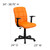 Flash Furniture GO-1691-1-ORG-A-GG Orange Vinyl Nylon Arms Mid Back Design Swivel Task Chair