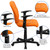 Flash Furniture GO-1691-1-ORG-A-GG Orange Vinyl Nylon Arms Mid Back Design Swivel Task Chair