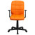 Flash Furniture GO-1691-1-ORG-A-GG Orange Vinyl Nylon Arms Mid Back Design Swivel Task Chair