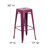 Flash Furniture ET-BT3503-30-PUR-GG 30.25" H Purple Galvanized Steel with Drain Hole Seat Bar Stool