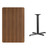 Flash Furniture XU-WALTB-3048-TR24-GG 48" W Rectangular Walnut Laminated Dining Height Table with Round Pedestal Base