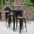 Flash Furniture CH-51090BH-2-30SQST-BK-GG 30" Dia. x 41" H Black Metal Round Bar Height Table and 2 Bar Stool Set