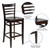 Flash Furniture XU-DGW0005BARLAD-WAL-GG Walnut Finish Seat With Ladder Back Walnut Finish Beechwood Frame Hercules Series Restaurant Bar Stool