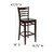 Flash Furniture XU-DGW0005BARLAD-WAL-GG Walnut Finish Seat With Ladder Back Walnut Finish Beechwood Frame Hercules Series Restaurant Bar Stool