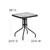 Flash Furniture TLH-0731SQ-017CBK2-GG Black Steel Square Table Set with 2 Chairs