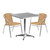 Flash Furniture TLH-ALUM-28SQ-020BGECHR2-GG Beige Steel Square Table Set with 2 Chairs
