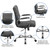 Flash Furniture GO-2240-BK-GG Black Vinyl Padded Arms Mid Back Design Executive Swivel Office Chair