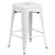 Flash Furniture CH-31320-24-WH-GG White Galvanized Steel Counter Height Backless Bar Stool