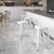 Flash Furniture CH-31320-24-WH-GG White Galvanized Steel Counter Height Backless Bar Stool