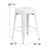 Flash Furniture CH-31320-24-WH-GG White Galvanized Steel Counter Height Backless Bar Stool