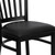 Flash Furniture XU-DG-6Q2B-VRT-BLKV-GG Metal Vertical Slat Back Black Vinyl Upholstered Seat Hercules Series Restaurant Chair