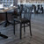 Flash Furniture XU-DG-6Q2B-VRT-BLKV-GG Metal Vertical Slat Back Black Vinyl Upholstered Seat Hercules Series Restaurant Chair