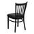 Flash Furniture XU-DG-6Q2B-VRT-BLKV-GG Metal Vertical Slat Back Black Vinyl Upholstered Seat Hercules Series Restaurant Chair