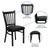 Flash Furniture XU-DG-6Q2B-VRT-BLKV-GG Metal Vertical Slat Back Black Vinyl Upholstered Seat Hercules Series Restaurant Chair