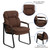 Flash Furniture GO-1156-BN-GG Brown Microfiber Upholstery Seat and Back Executive Side Chair