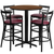 Flash Furniture HDBF1040-GG 24" Dia. x 42" H Walnut Laminate Finish Round Table Set with 4 Metal Ladder Back Bar Stools