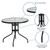 Flash Furniture TLH-070-2-GG Metal Base Black Powder Coated Finish With Tempered Glass Top Round Patio Table