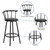Flash Furniture YB-Y-J909-KD-GG Black Vinyl Metal Frame Swivel Bar Stool