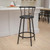 Flash Furniture YB-Y-J909-KD-GG Black Vinyl Metal Frame Swivel Bar Stool