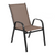 Flash Furniture 4-JJ-303C-B-GG Brown Textilene Fabric Black Powder Coated Frame Finish Brazos Series Stacking Patio Chair - Set of 4