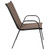 Flash Furniture 4-JJ-303C-B-GG Brown Textilene Fabric Black Powder Coated Frame Finish Brazos Series Stacking Patio Chair - Set of 4