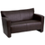 Flash Furniture 222-2-BN-GG Brown LeatherSoft with Brushed Aluminum Feet Hercules Majesty Series Reception Loveseat
