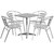 Flash Furniture TLH-ALUM-24SQ-017BCHR4-GG 23.5" W x 23.5" D x 27.5" H Beige Steel Square Table Set with 4 Chairs