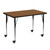 Flash Furniture XU-A3048-REC-OAK-H-A-CAS-GG 48" W x 30" D x 22.4" - 30.5" Adjustable Height Rectangular Oak Activity Table