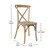 Flash Furniture X-BACK-NWG Natural with White Grain Elmwood Bent X Back Side Chair