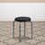 Flash Furniture YK01B-GG Black Heavy Duty Plastic Seat and Silver Powder Coated Steel Frame Stool