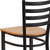 Flash Furniture XU-DG697BLAD-BAR-NATW-GG Natural Finish Seat With Ladder Back Steel Black Powder Coated Frame Hercules Series Restaurant Bar Stool