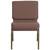 Flash Furniture FD-CH0221-4-GV-BNDOT-GG Brown 21.25" Width Steel Book Rack with Communion Cup Holder Gold Vein Frame Hercules Series Extra Wide Stacking Church Chair