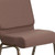 Flash Furniture FD-CH0221-4-GV-BNDOT-GG Brown 21.25" Width Steel Book Rack with Communion Cup Holder Gold Vein Frame Hercules Series Extra Wide Stacking Church Chair