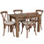 Flash Furniture XA-FARM-17-GG 46" W x 30" D x 30" H Rectangular Rustic Stained Finish Farm Table and 4 Chairs Set