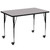 Flash Furniture XU-A3672-REC-GY-T-A-CAS-GG 72" W x 36" D x 22.25" - 30.4" Adjustable Height Rectangular Gray Activity Table