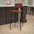 Flash Furniture XU-DG-60725B-GG 29-5/8"H Mahogany Finish Back And Seat With Curver Back Steel Tubular Frame Dining Barstool