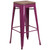 Flash Furniture ET-BT3503-30-PUR-WD-GG Purple Galvanized Steel with Textured Wood Seat Bar Stool