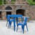 Flash Furniture CH-51090TH-2-18ARM-BL-GG 30" Dia. x 29 1/2" H Blue Metal Round Table and 2 Chair Set