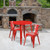 Flash Furniture CH-51090TH-2-18ARM-RED-GG 30" Dia. x 29 1/2" H Red Metal Round Table and 2 Chair Set