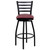 Flash Furniture XU-6F8B-LADSWVL-BURV-GG Burgundy Vinyl Padded Swivel Seat with Metal Ladder Back Hercules Series Bar Stool