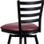 Flash Furniture XU-6F8B-LADSWVL-BURV-GG Burgundy Vinyl Padded Swivel Seat with Metal Ladder Back Hercules Series Bar Stool