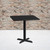 Flash Furniture XU-BLKTB-3030-T2222-GG 30" W Black Cast Iron Column Powder Coated and Laminate Finish Square Table