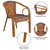 Flash Furniture SDA-AD632009D-1-GG Red Bamboo Burning Brown Rattan Seat and Curved Back Cadiz Series Patio Stacking Armchair