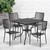 Flash Furniture CO-35SQ-02CHR4-BK-GG 35.5" W x 35.5" D x 28" H Black Steel Square Patio Table Set with 2 Chairs